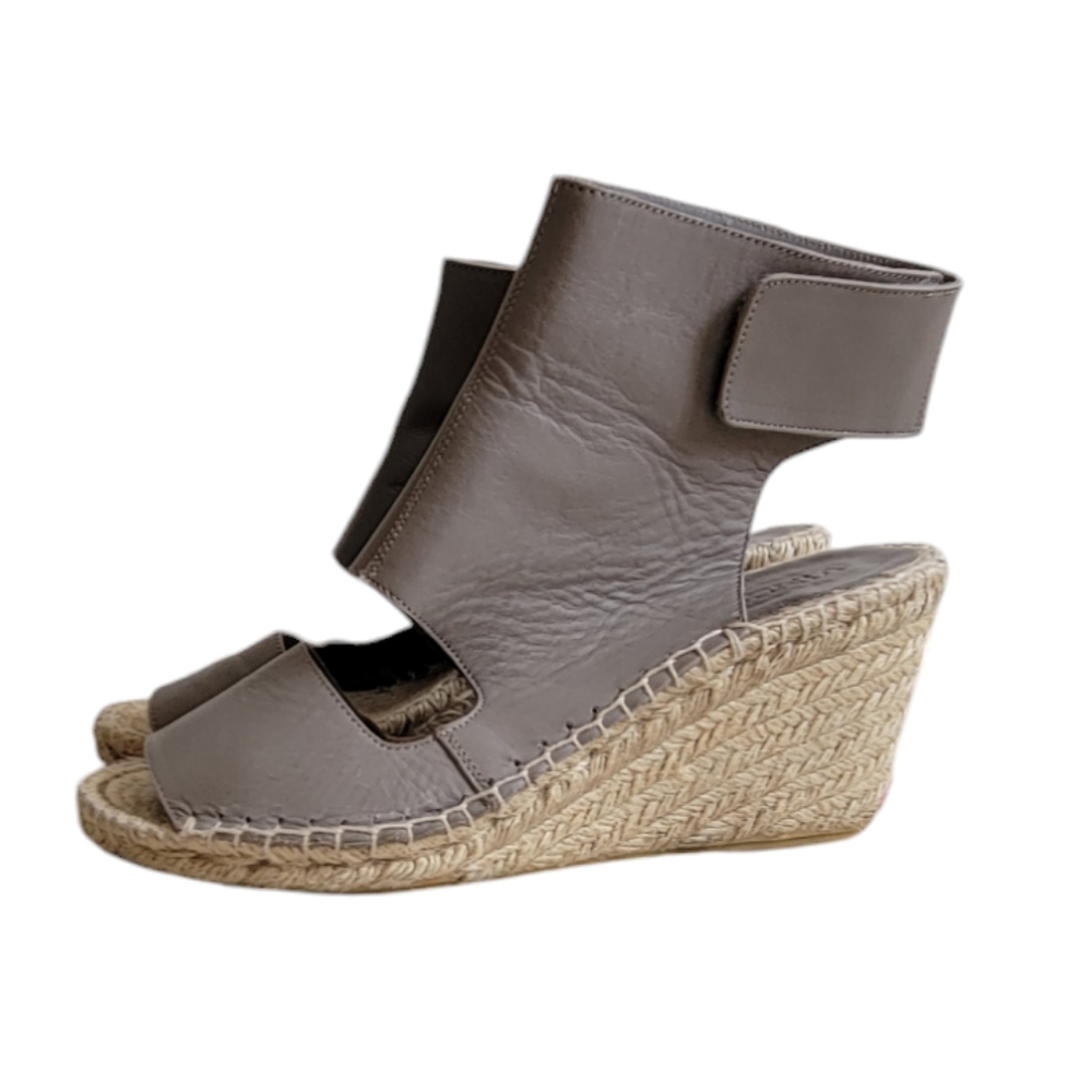 VINCE Sophie Leather Espadrille Wedges 9M